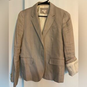Summer linen J Crew blazer with striped lining